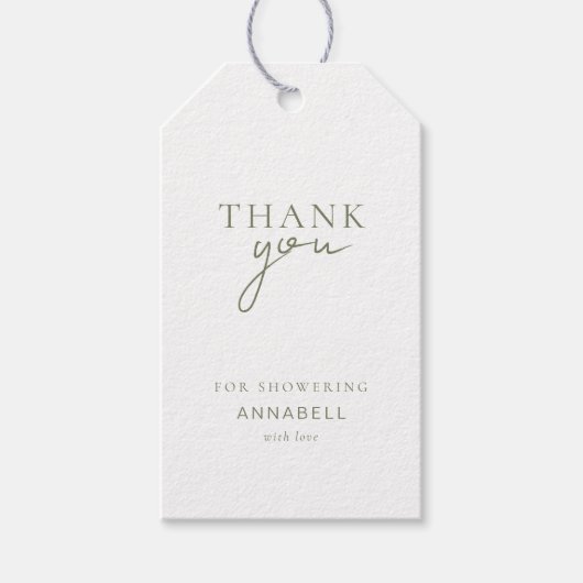 モダン・ミニマル「THANK YOU」ブライダルシャワー ギフトタグ (正面)