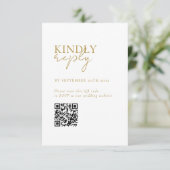モダン, ミニマル, White, QRコードウェディングRSVP エンクロージャーカード (スタンド正面)