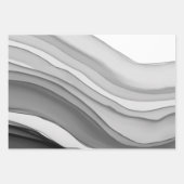 モダン、ミニマルJapandi芸術的 Black Ink ラッピングペーパーシート (正面2)