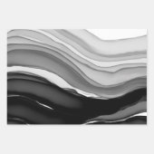 モダン、ミニマルJapandi芸術的 Black Ink ラッピングペーパーシート (正面)