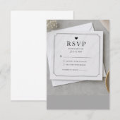 モダン ミニマルRSVPカード、シンプルな結婚式の返信カード 出欠カード (正面/裏面)