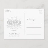 モダン&ミニマ結婚リストの写真感謝していよ ポストカード (裏面)