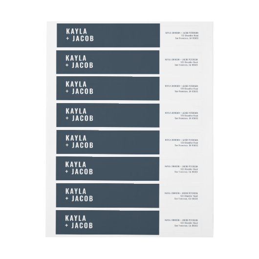 モダン +ミニマ結婚リスト差出人住所 ラップアラウンドラベル (シート)