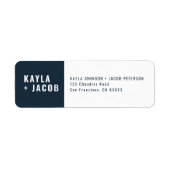 モダン +ミニマ結婚リスト差出人住所 ラベル (正面)