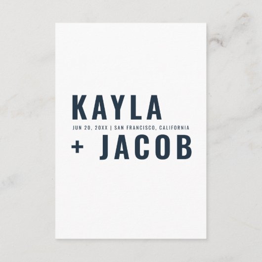 モダン +ミニマ結婚リスト エンクロージャーカード (裏面)