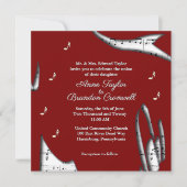 モダン ミュージック ウェディング テーマ 招待状 (正面)