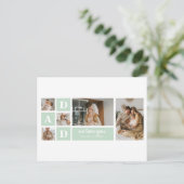 モダン ミント コラージュ フォト パパ 最高のギフト ポストカード (スタンド正面)