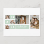 モダン ミント コラージュ フォト パパ 最高のギフト ポストカード (正面)