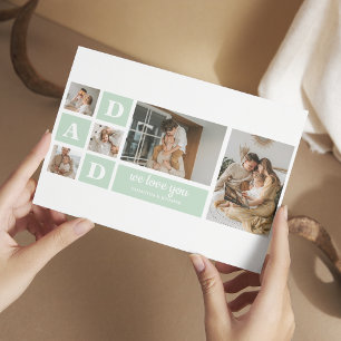 モダン ミント コラージュ フォト パパ 最高のギフト ポストカード