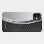 モダン メタリック シルバー ブラック Case-Mate iPhoneケース (裏面(横))