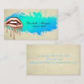 モダン メタリック ドリッピング リップス - メイクアップアーティスト 名刺 (正面/裏面)