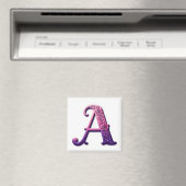モダン メタリック ローズマリング Letter A ピンク/パープル マグネット (インサイチュ (食洗機))