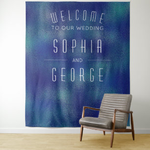 モダン メタルリック フォイル ウェディング デコ バックドロップ タペストリー