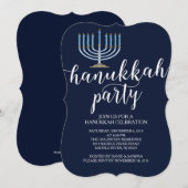 モダン メノーラ ハヌカ 祝賀会 招待状 (正面/裏面)