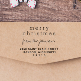 モダン&メリーエレガントクリスマスの挨拶の家族 ラバースタンプ