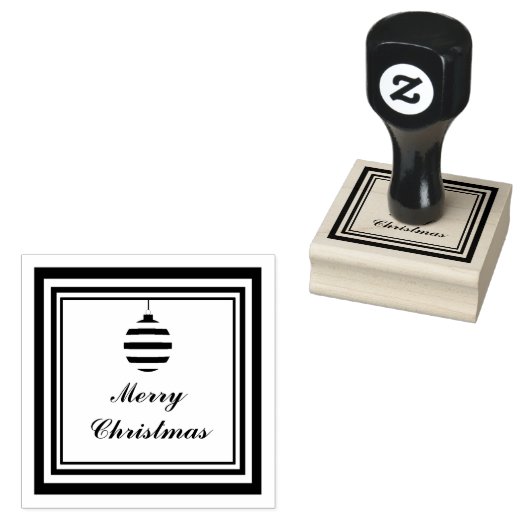 モダン メリークリスマス オーナメント ラバースタンプ (押印)