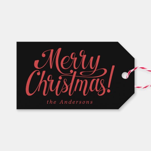 モダン メリークリスマス ギフトタグ (正面(横))