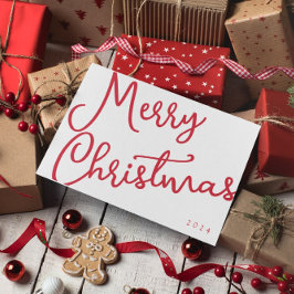 モダン メリークリスマス スクリプト タイポグラフィー 写真なし ノートカード