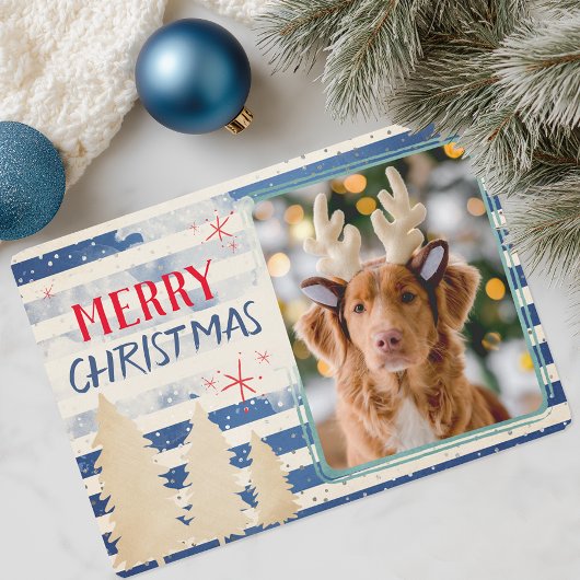モダン メリークリスマス 写真 ホリデー シーズンカード