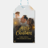 モダン メリークリスマス 家族写真 ファヴォータグ ギフトタグ (正面)