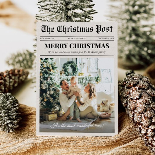 モダン メリークリスマス 新聞写真 シーズンカード