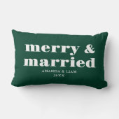 モダン&メリー結婚したカスタムGREEN CHRISTMAS ランバークッション (裏面)