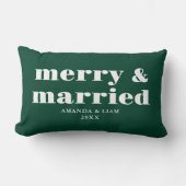 モダン&メリー結婚したカスタムGREEN CHRISTMAS ランバークッション (正面)
