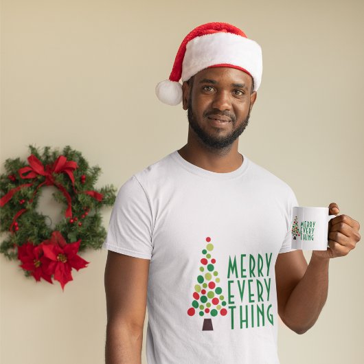 モダン・メリー・エブリシング ホリデーツリー Tシャツ