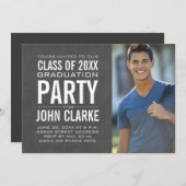 モダン メンズ 卒業パーティー 招待状 (正面/裏面)