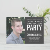モダン メンズ 卒業 | 卒業パーティー招待状 招待状 (スタンド正面)