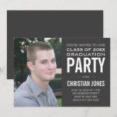 モダン メンズ 卒業 | 卒業パーティー招待状 招待状 (正面/裏面)