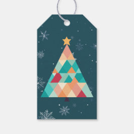 モダン モザイク クリスマスツリー ギフトタグ