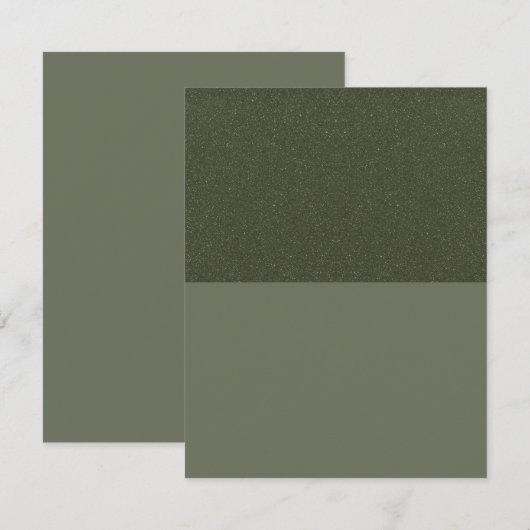 モダン モスグリーン スプリット フラット セーブ・ザ・デート カード (正面/裏面)