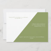 モダン モスグリーン ホワイト ワイルドフラワー ブライダルシャワー 招待状 (裏面)