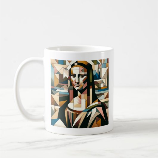 モダン・モナリザ・ステンドグラス風Tシャツ コーヒーマグカップ (左)