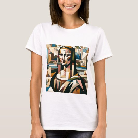 モダン・モナリザ ステンドグラス風Tシャツ Tシャツ (正面)