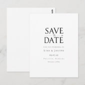 モダン モノクロ スタイルの結婚式日程お知らせ ポストカード (正面/裏面)