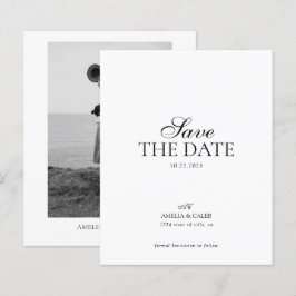 モダン・モノグラムのフォト結婚式Save the Date