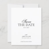 モダン・モノグラムのフォト結婚式Save the Date (正面)