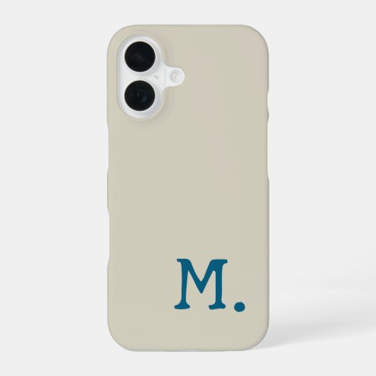 モダン モノグラムイニシャルを入力 iPhone 16ケース (裏面)