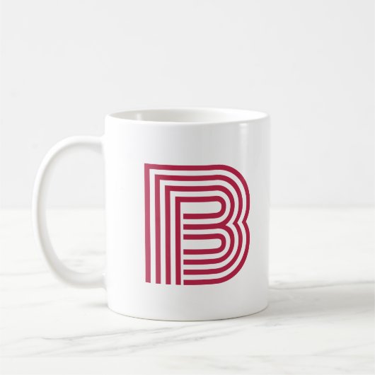 モダン モノグラムイニシャル スタイリッシュ コーヒーマグカップ (左)