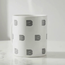 モダン モノグラムイニシャル パターン ミニマル コーヒーマグカップ