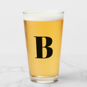 モダン モノグラムイニシャル ビールグラス タンブラーグラス