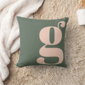 モダン モノグラムイニシャル SAGE GREEN BLUSH クッション (ブランケット)