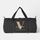 モダン モノグラムイニシャル V & 名前 名入れ ダッフルバッグ (正面)