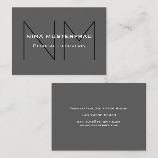 モダン・モノグラム渦 名刺 (正面/裏面)