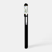 モダン モノグラム かわいい 黒の花柄  iPhone 16ケース (左側面)