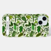 モダン モノグラム グリーン ボタニカル Case-Mate iPhoneケース (裏面 (横))