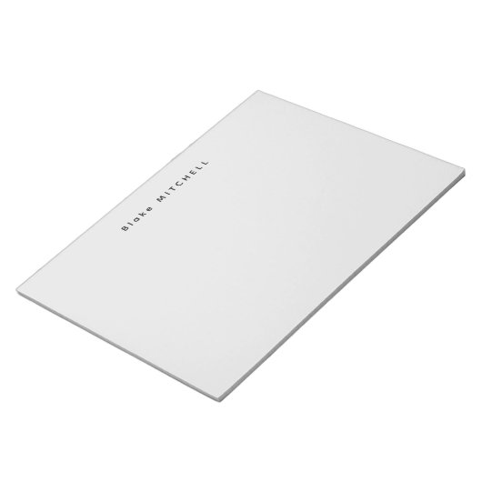 モダン モノグラム グレー 文房具 シンプル ノートパッド (アングル)