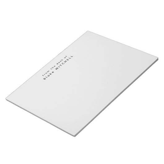 モダン モノグラム グレー 文房具 シンプル ノートパッド (アングル)